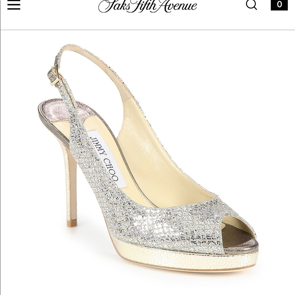 Jimmy Choo Nova Glitter Slingback Heels